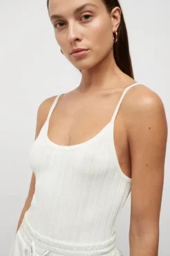 Friend of Audrey - REFLECTION RIBBED KNIT SINGLET (WHITE)