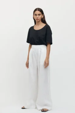 Friend of Audrey - Sète Linen Elastic Waist Pant (White)