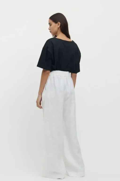Friend of Audrey - Sète Linen Elastic Waist Pant (White)