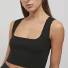Friend of Audrey - SUN KISSED CREPE KNIT TOP (BLACK)