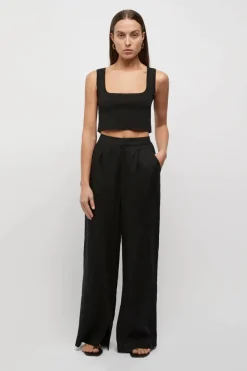 Friend of Audrey - SUN KISSED CREPE KNIT TOP (BLACK)