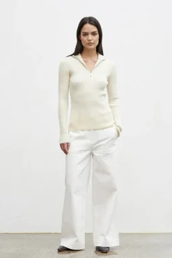 Friend of Audrey - Wallis 100% Merino Wool Zip Knit (Oatmarle)