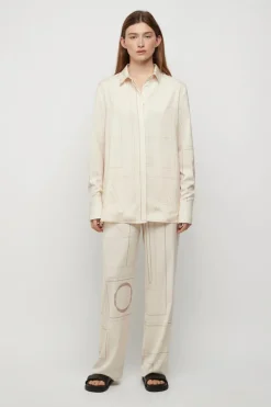 Women Friend of Audrey FRIENDS OF AUDREY - ELIO MONOGRAM BLOUSE (BUTTER CREAM)