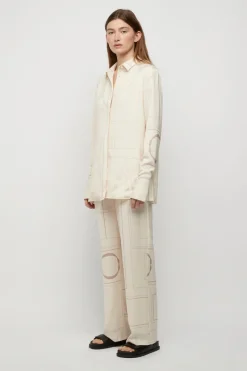 Women Friend of Audrey FRIENDS OF AUDREY - ELIO MONOGRAM BLOUSE (BUTTER CREAM)