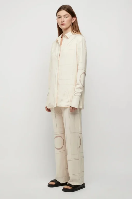 Women Friend of Audrey FRIENDS OF AUDREY - ELIO MONOGRAM BLOUSE (BUTTER CREAM)
