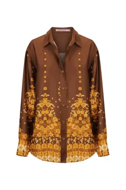 Women Hansen u0026 Gretel HANSEN & GRETEL - IMMANUEL OVERSIZE SHIRT (CHOC EMPRESS)