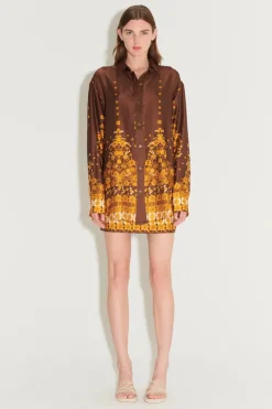 Women Hansen u0026 Gretel HANSEN & GRETEL - IMMANUEL OVERSIZE SHIRT (CHOC EMPRESS)
