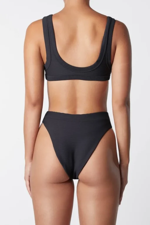 Women It's Now Cool - The Frame Crop Top (Black Rib)