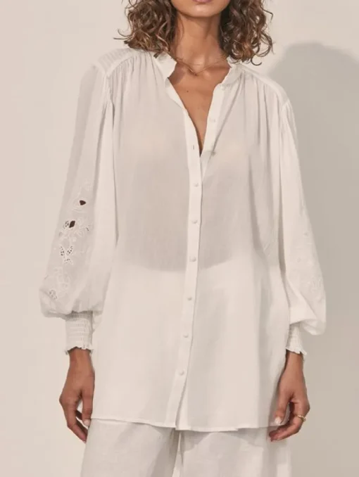 Kivari - Amber Embroidered Tunic (White)