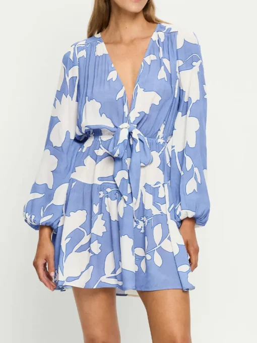 Kivari - AMELIE TIE FRONT MINI DRESS