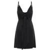 Kivari - BIANCA TIE FRONT MINI DRESS (BLACK)