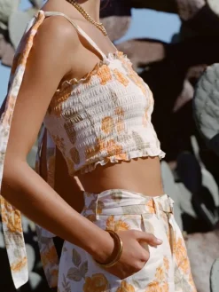 Women Kivari - Blake Shirred Crop Top