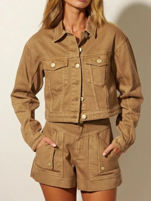 Kivari - CELENE DENIM JACKET (LATTE)