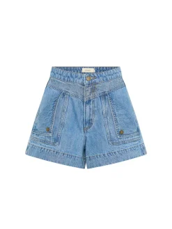 Kivari - CELENE DENIM SHORTS (STONEWASH BLUE)