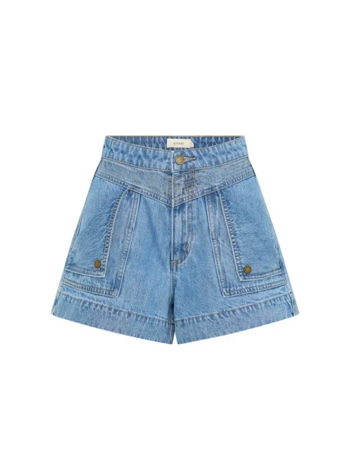 Kivari - CELENE DENIM SHORTS (STONEWASH BLUE)