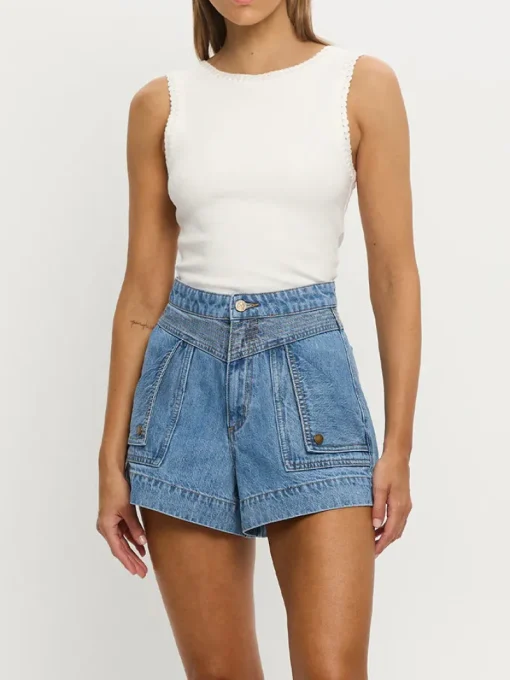 Kivari - CELENE DENIM SHORTS (STONEWASH BLUE)