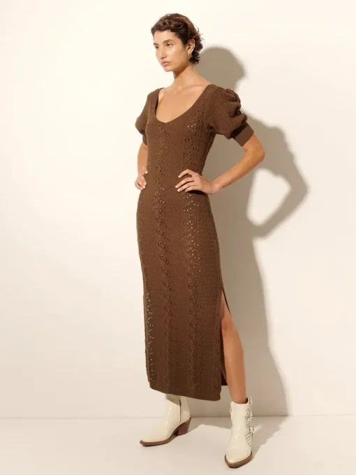 Kivari - HELENA KNIT MIDI DRESS (COCOA)