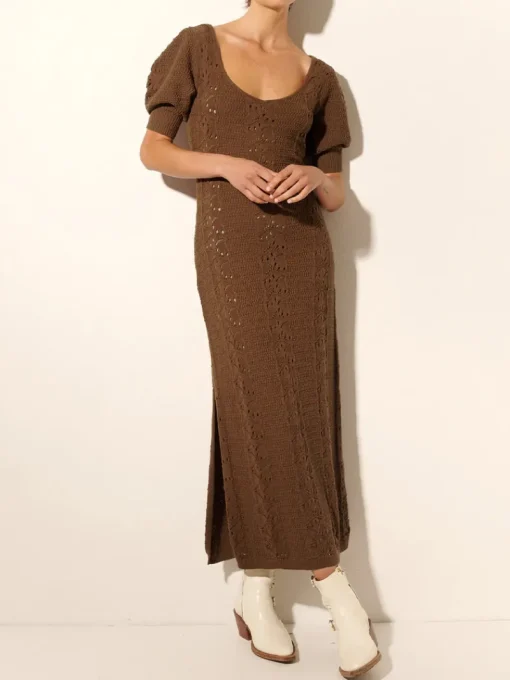 Kivari - HELENA KNIT MIDI DRESS (COCOA)
