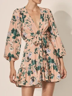 Kivari - Jemima Tie Front Mini Dress - Pink