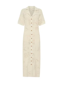 Women Kivari - CLEMENTINE COLLARED MIDI DRESS (CREAM)