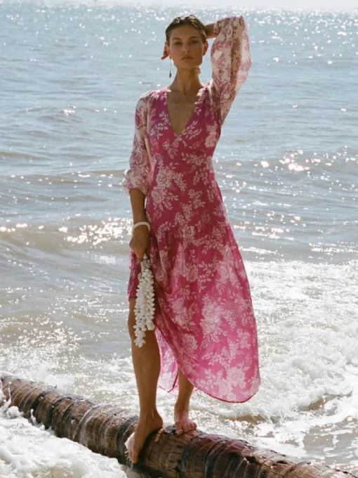 Kivari - Maeve Maxi Dress (Magenta Floral)