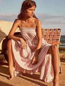 Kivari - Stevie Tiered Midi Dress (Check)