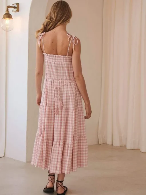 Kivari - Stevie Tiered Midi Dress (Check)