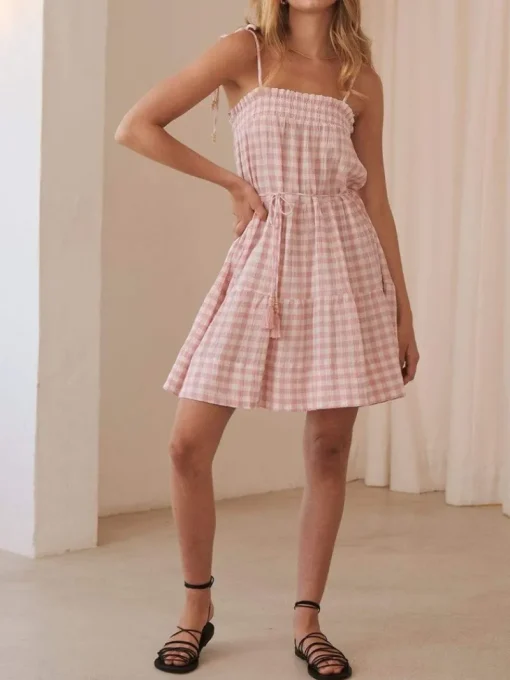 Kivari - Stevie Tiered Mini Dress (Check)