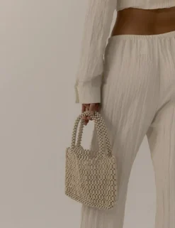 Women La Tribe - BEADED BAG (BONE)