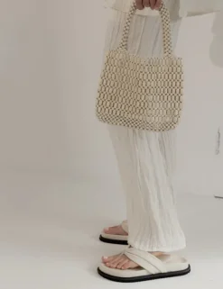 Women La Tribe - BEADED BAG (BONE)
