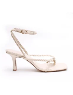 Women La Tribe - Braided Strap Heel (Cream)