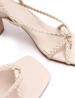 Women La Tribe - Braided Strap Heel (Cream)