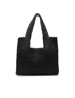 Women La Tribe - MACRAME TOTE BAG (BLACK)