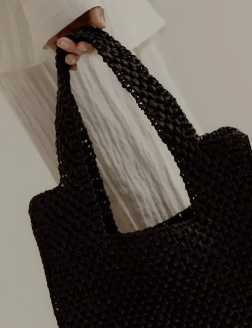 Women La Tribe - MACRAME TOTE BAG (BLACK)