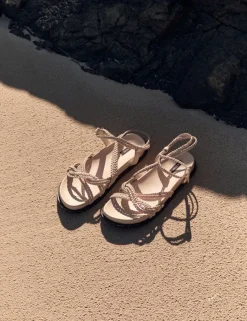 Women La Tribe - Plaited Sandal (Cream)