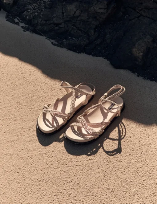 Women La Tribe - Plaited Sandal (Cream)