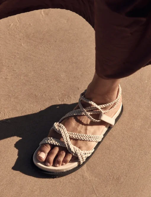 Women La Tribe - Plaited Sandal (Cream)