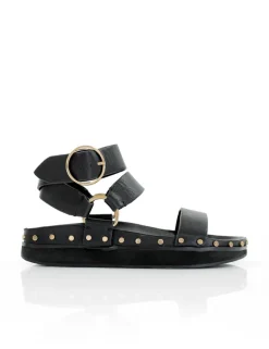 Women La Tribe - Studded Sandal (Black / Gold)