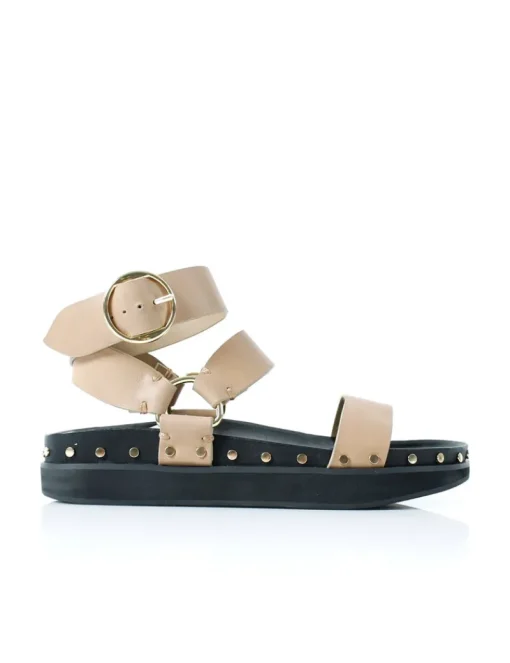 Women La Tribe - Studded Sandal (Nude / Gold)