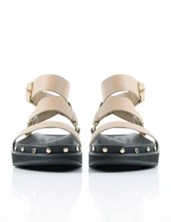 Women La Tribe - Studded Sandal (Nude / Gold)