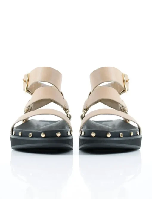 Women La Tribe - Studded Sandal (Nude / Gold)