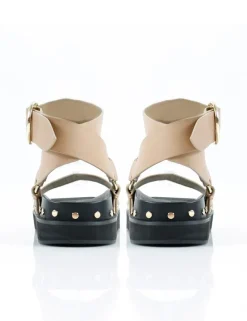 Women La Tribe - Studded Sandal (Nude / Gold)