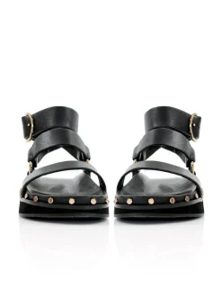 Women La Tribe - Studded Sandal (Black / Gold)