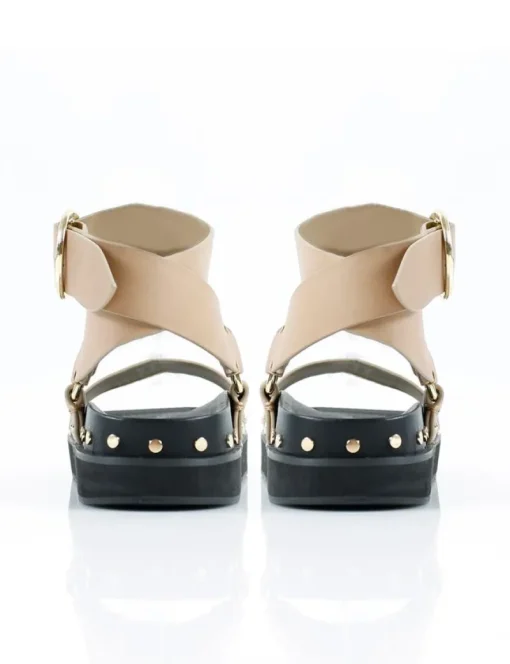 Women La Tribe - Studded Sandal (Nude / Gold)