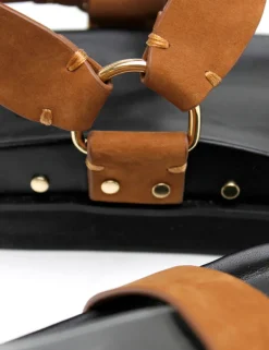 Women La Tribe - Studded Sandal (Tobacco Nubuck / Gold)