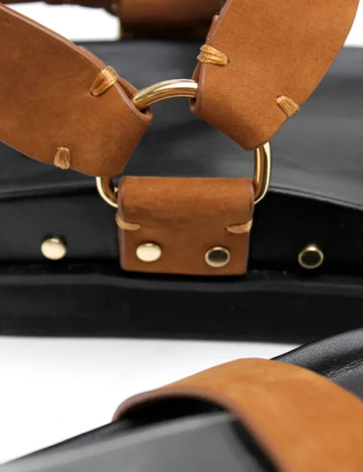 Women La Tribe - Studded Sandal (Tobacco Nubuck / Gold)