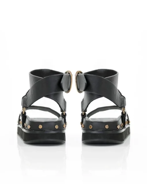 Women La Tribe - Studded Sandal (Black / Gold)