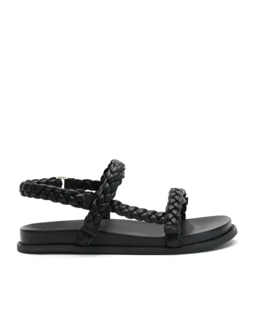 Women La Tribe - Thin Elke Braided Sandal (Black)