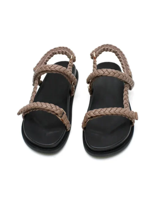 Women La Tribe - Thin Elke Braided Sandal (Mocha)