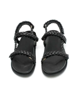 Women La Tribe - Thin Elke Braided Sandal (Black)
